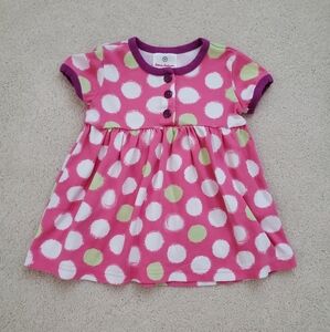 Hanna Andersson Girls Pink Polka Dot Cotton Dress sz80cm/18-24m